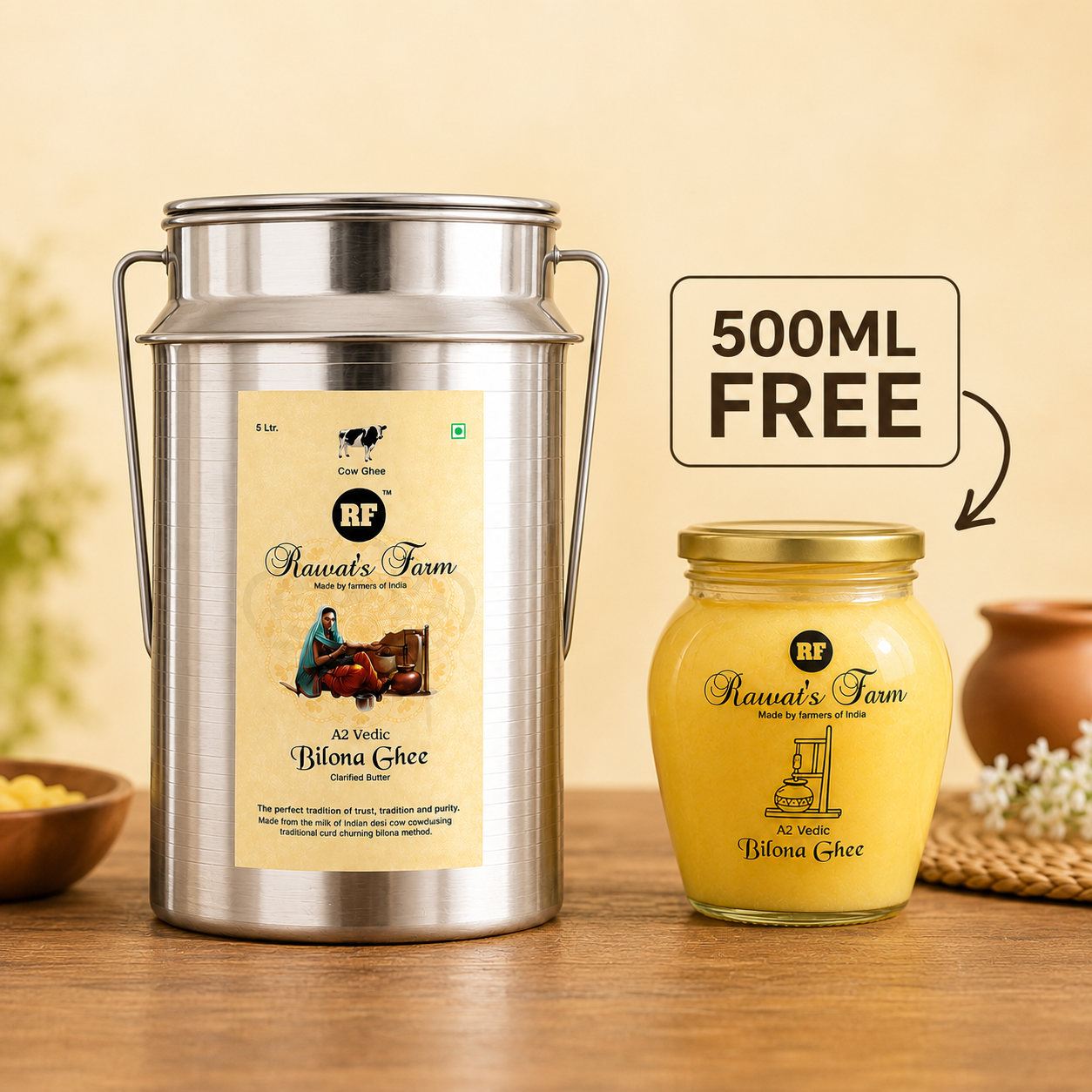 A2 Bilona Cow Ghee 5000ml